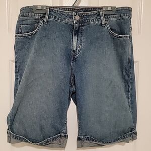 Levis 515 Bermuda Women's Jean Shorts Blue Denim Stretch Size 16